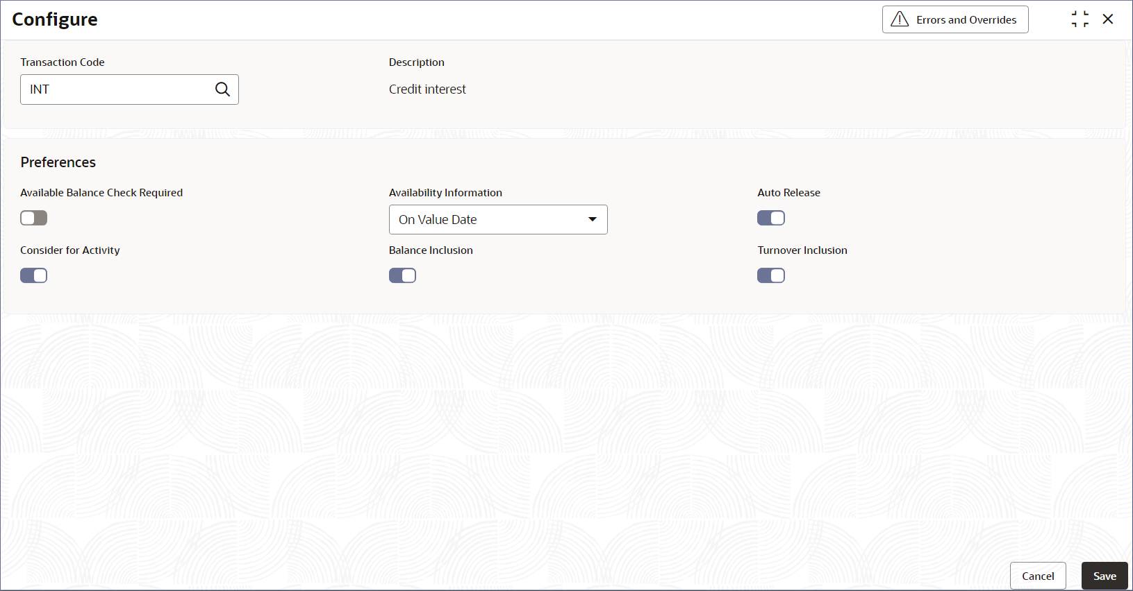 Configure Transaction Code Parameters