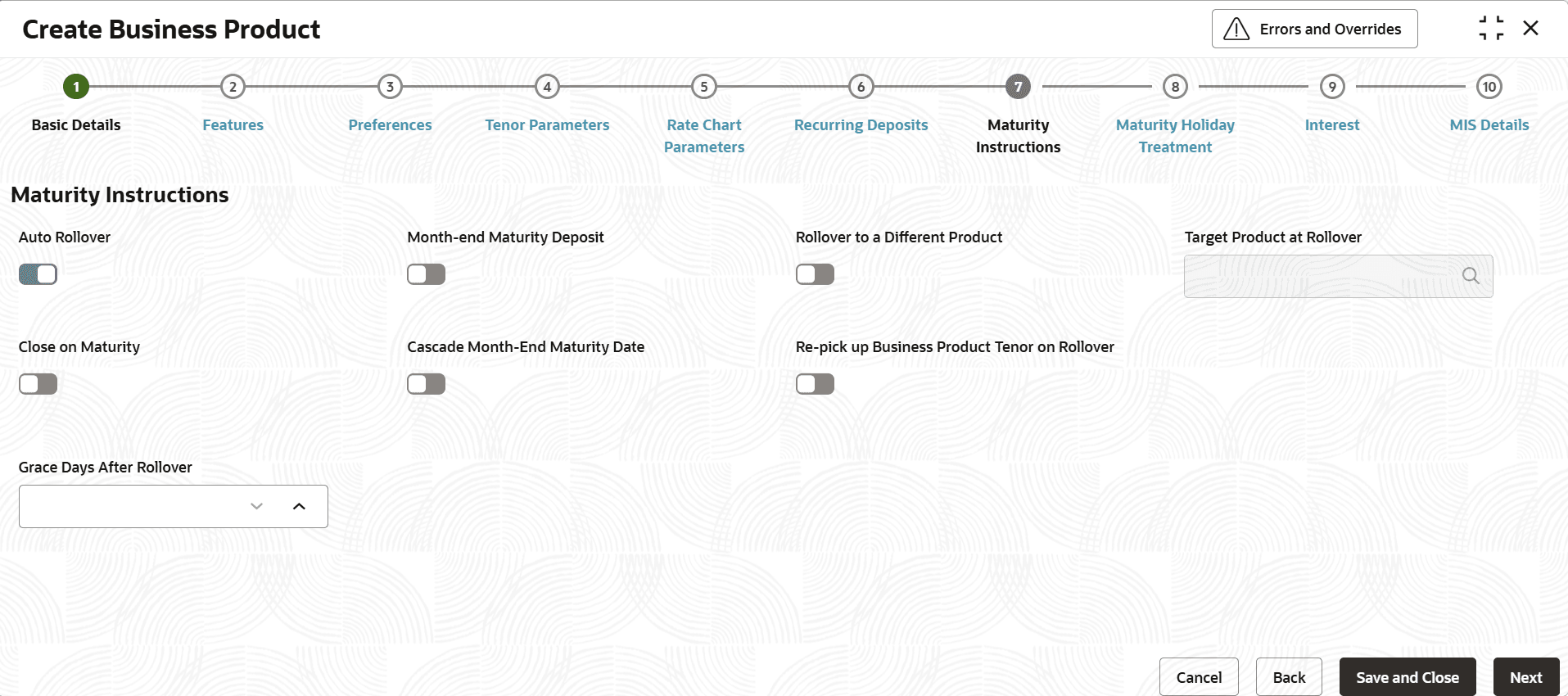 Description of create-business-product-maturity-instructions.png follows Description of create-business-product-maturity-instructions.png follows
