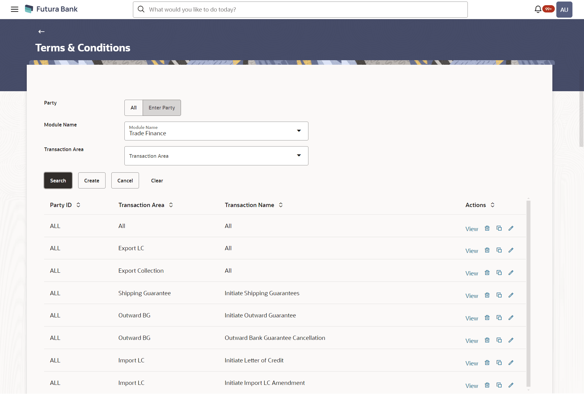 Terms and Conditions - Search and View Terms and Conditions - Search and View