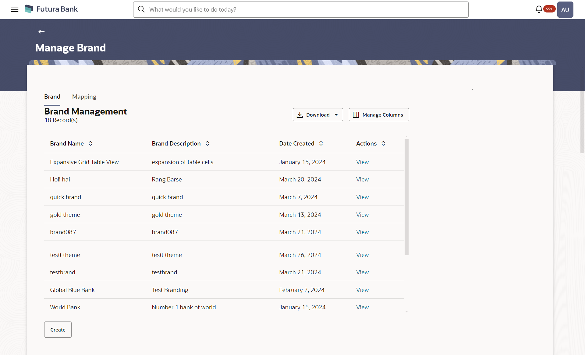 Manage Brand – Summary Manage Brand – Summary