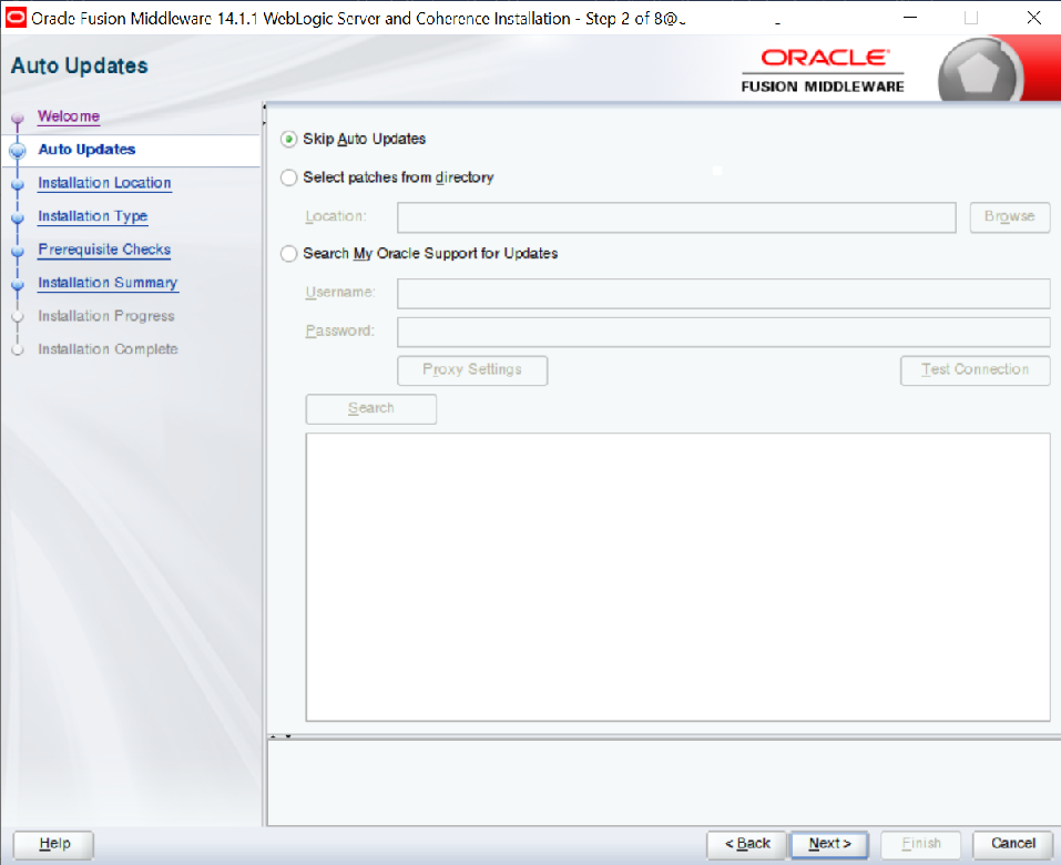 Installing Weblogic Installing Weblogic