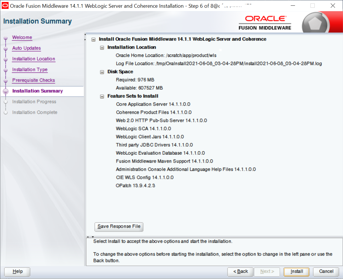 Installing Weblogic Installing Weblogic