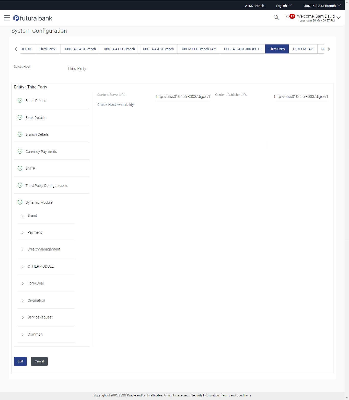 System Configuration – Dynamic Module – Brand View