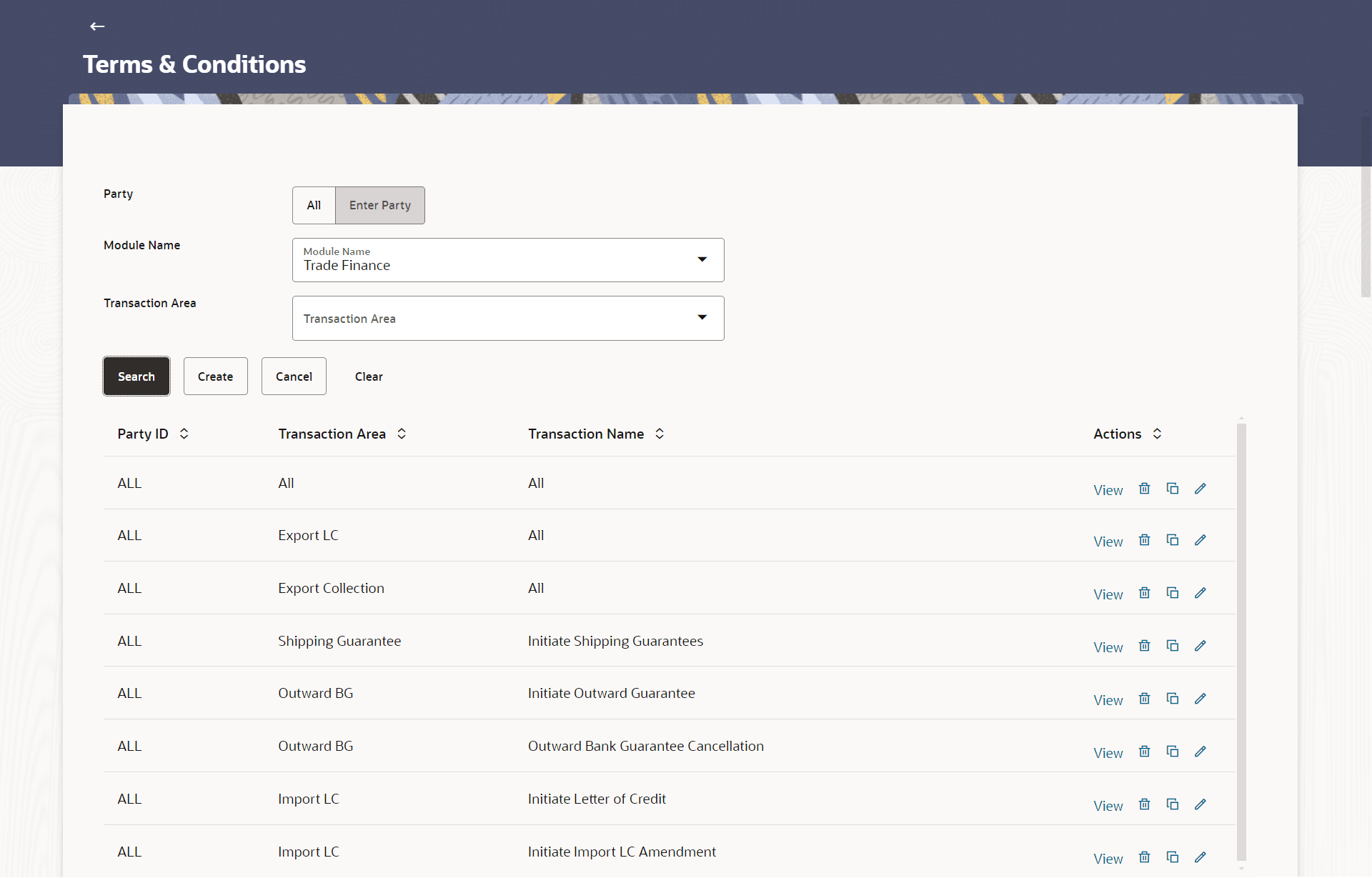 Terms and Conditions - Search and View Terms and Conditions - Search and View