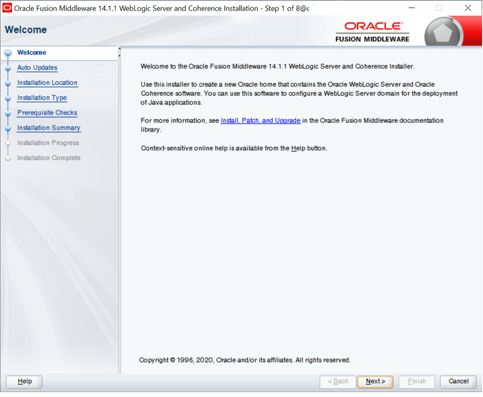 Installing Weblogic