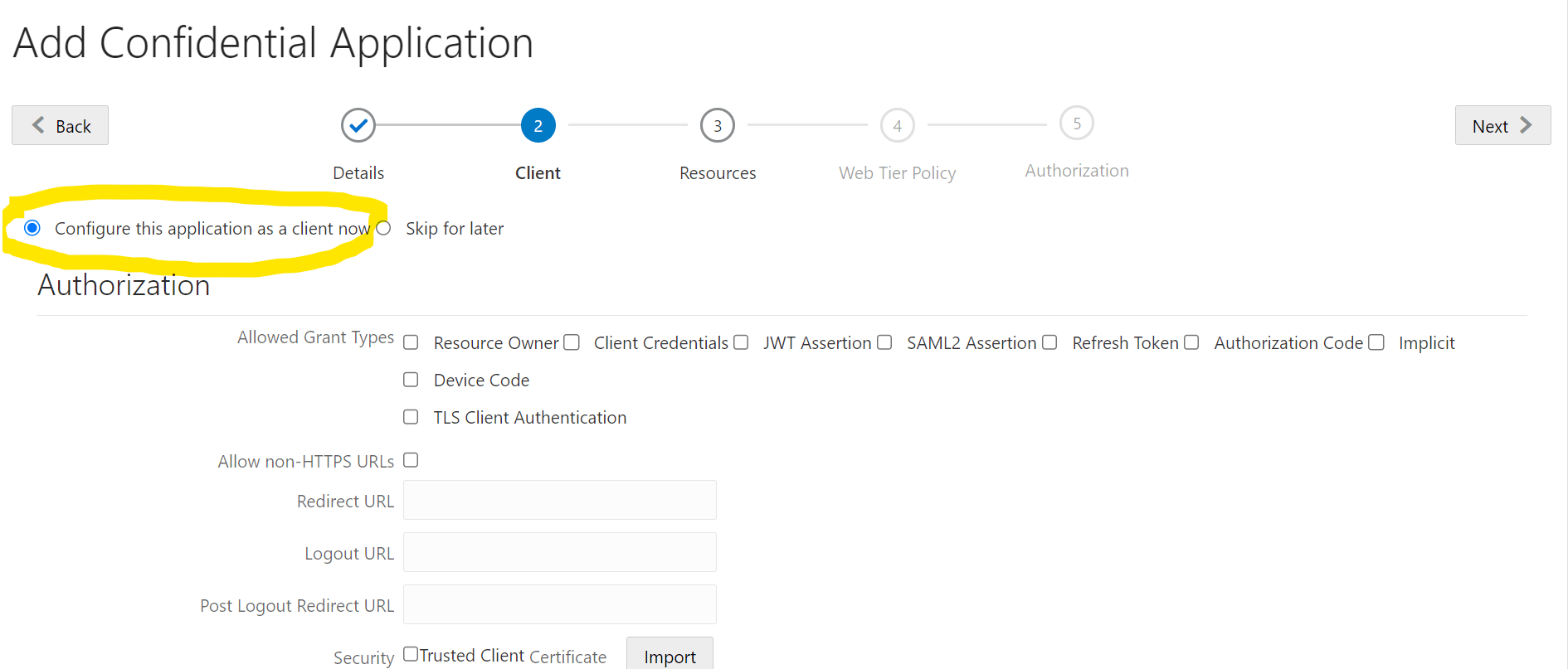 Add Confidential Application Add Confidential Application