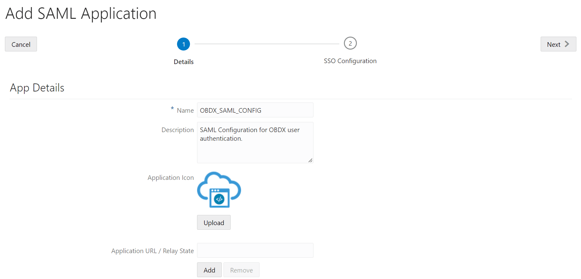 Add SAML Application