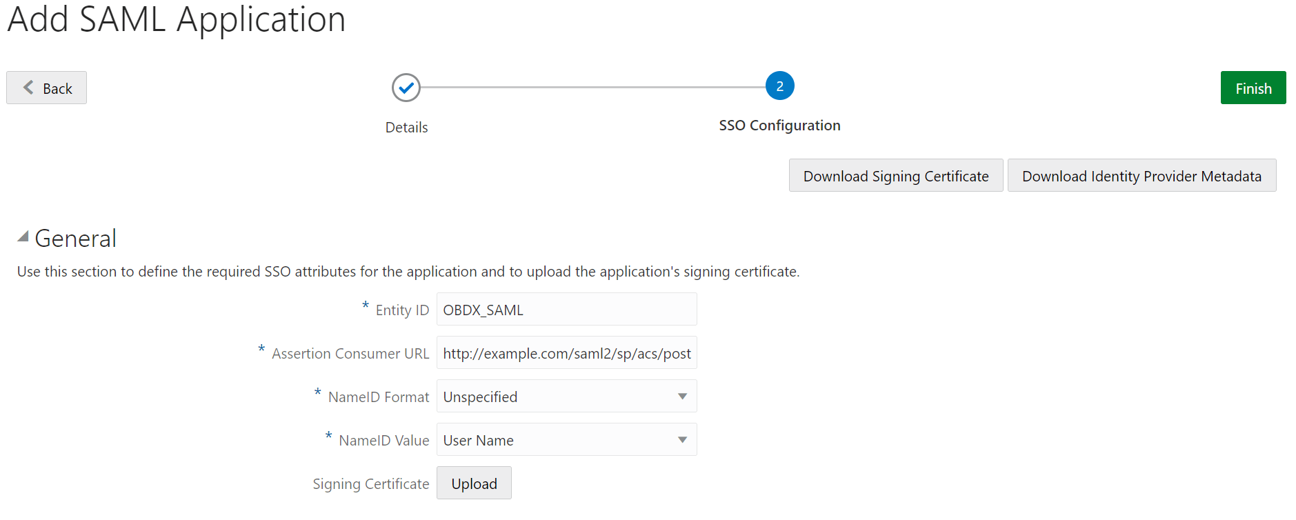 Add SAML Application