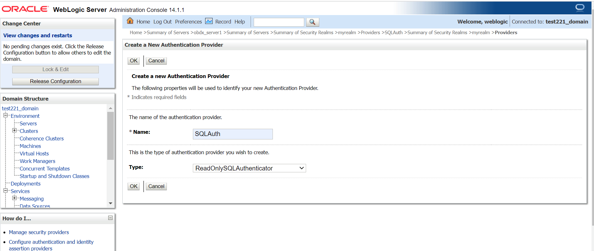 Create New Authentication Provider