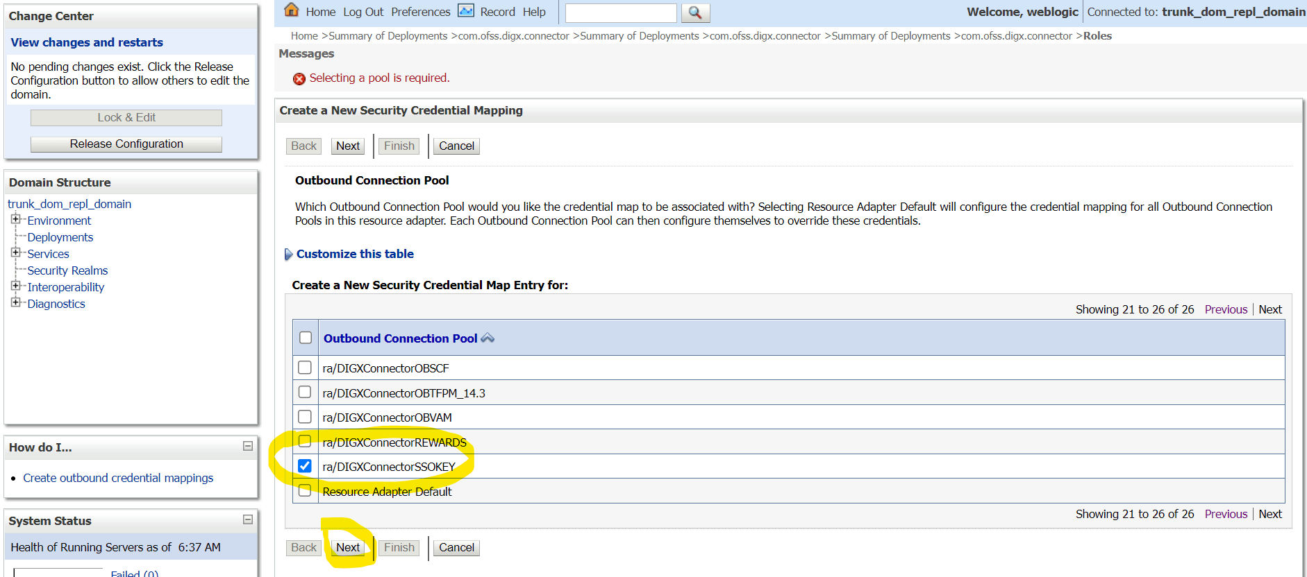 Create New Security Credentials Mappings