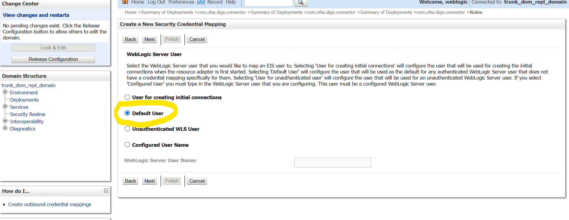 Create New Security Credentials Mappings