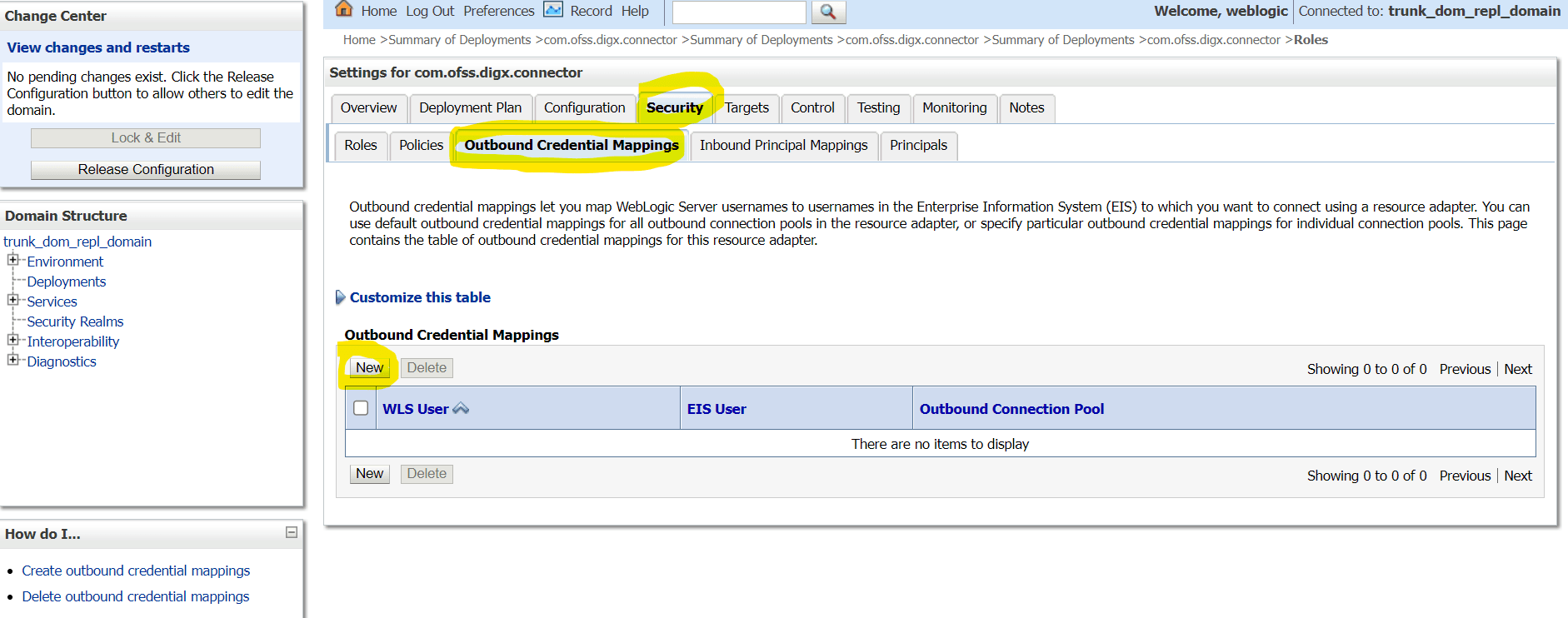 Outbound Credentials Mappings