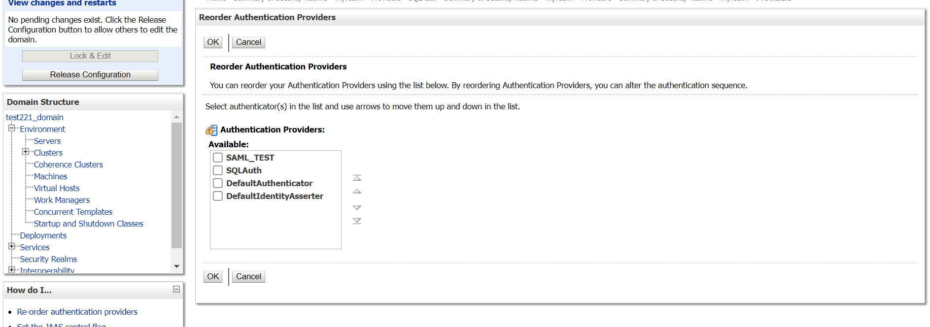 Reorder Authentication Providers
