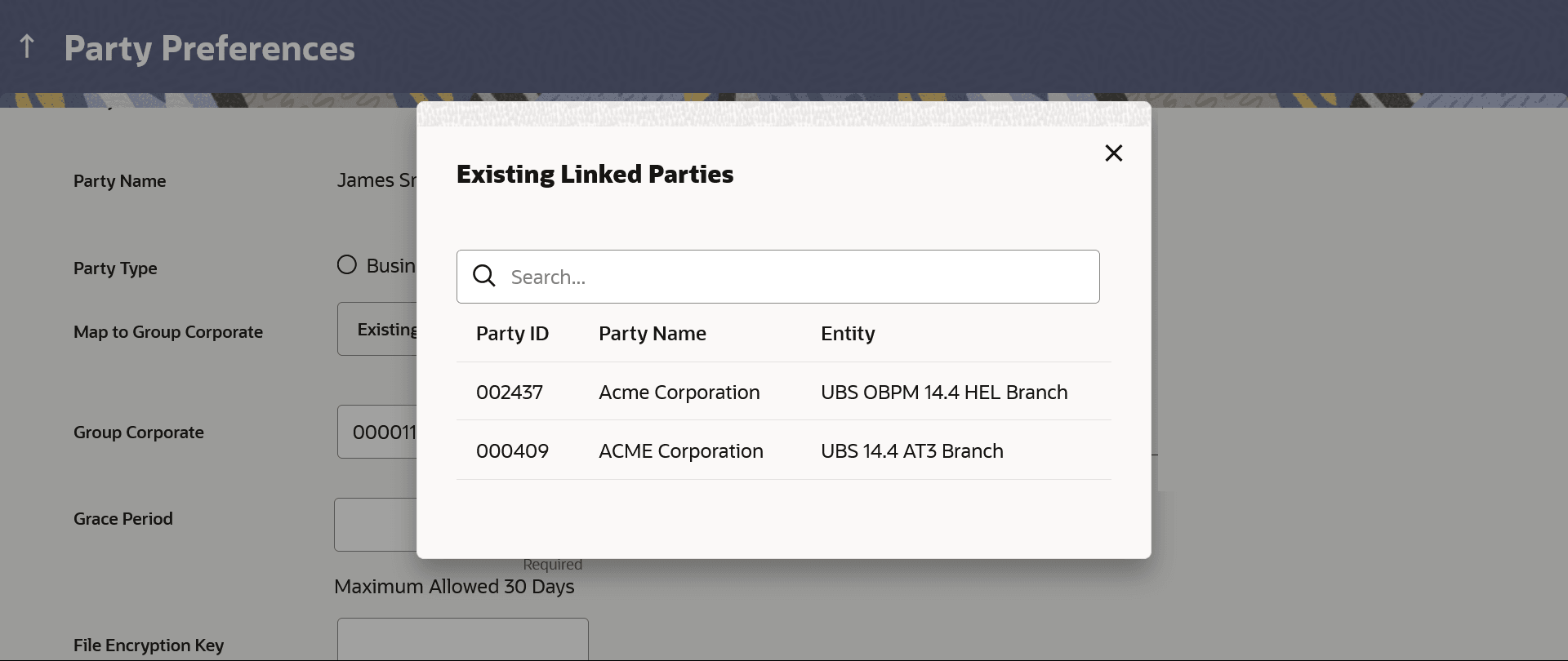 View Linked Parties View Linked Parties