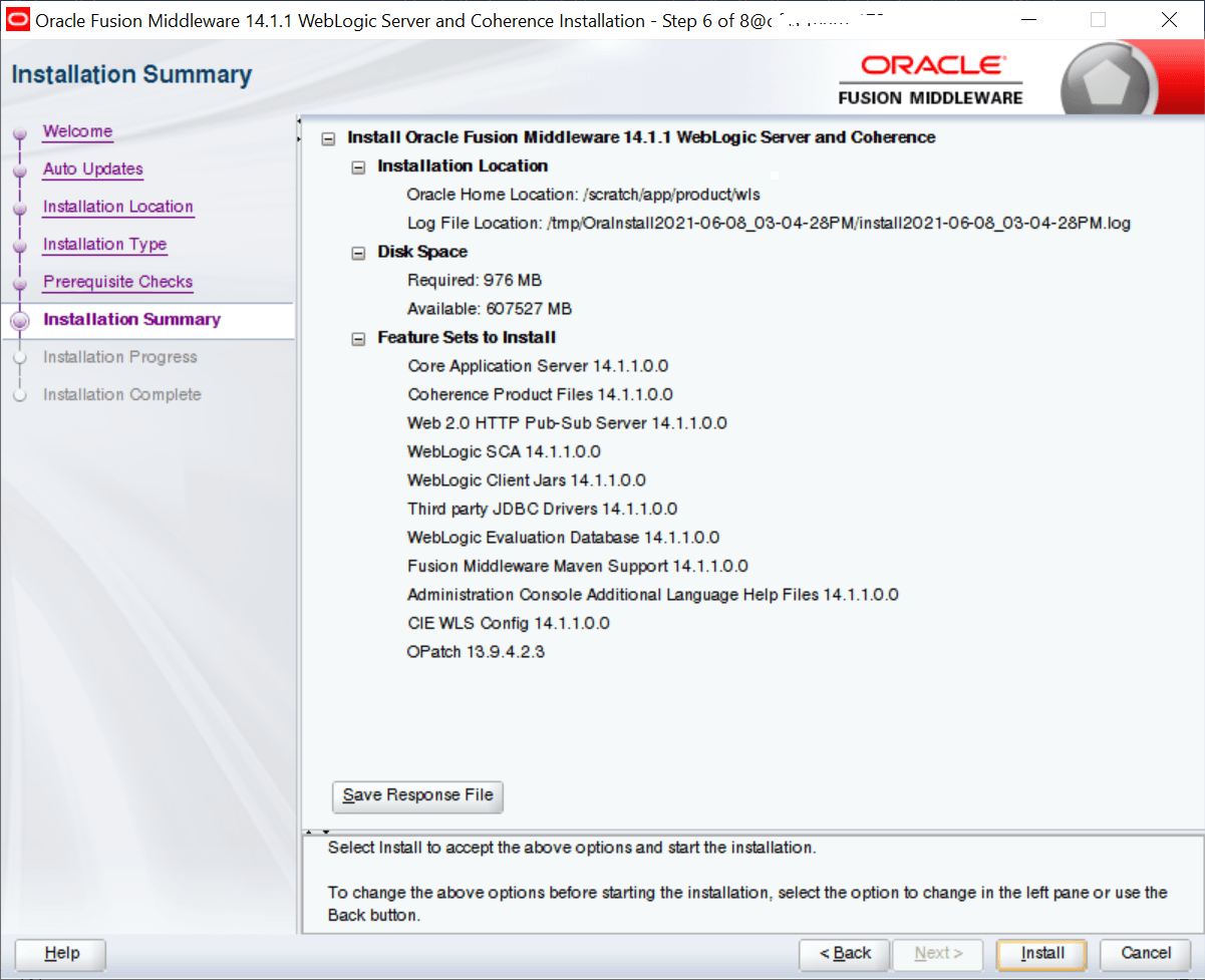Installing Weblogic Installing Weblogic