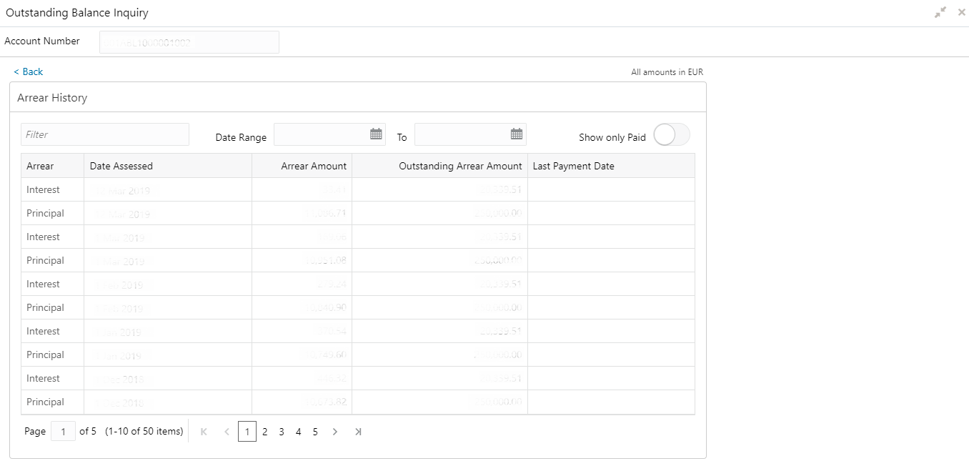 Outstanding Balance Inquiry
