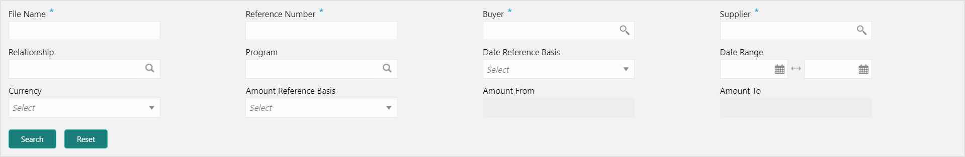 Invoice & Debit Note - Search Parameter