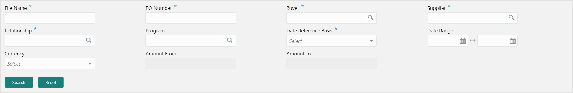 Purchase Order - Search Parameter