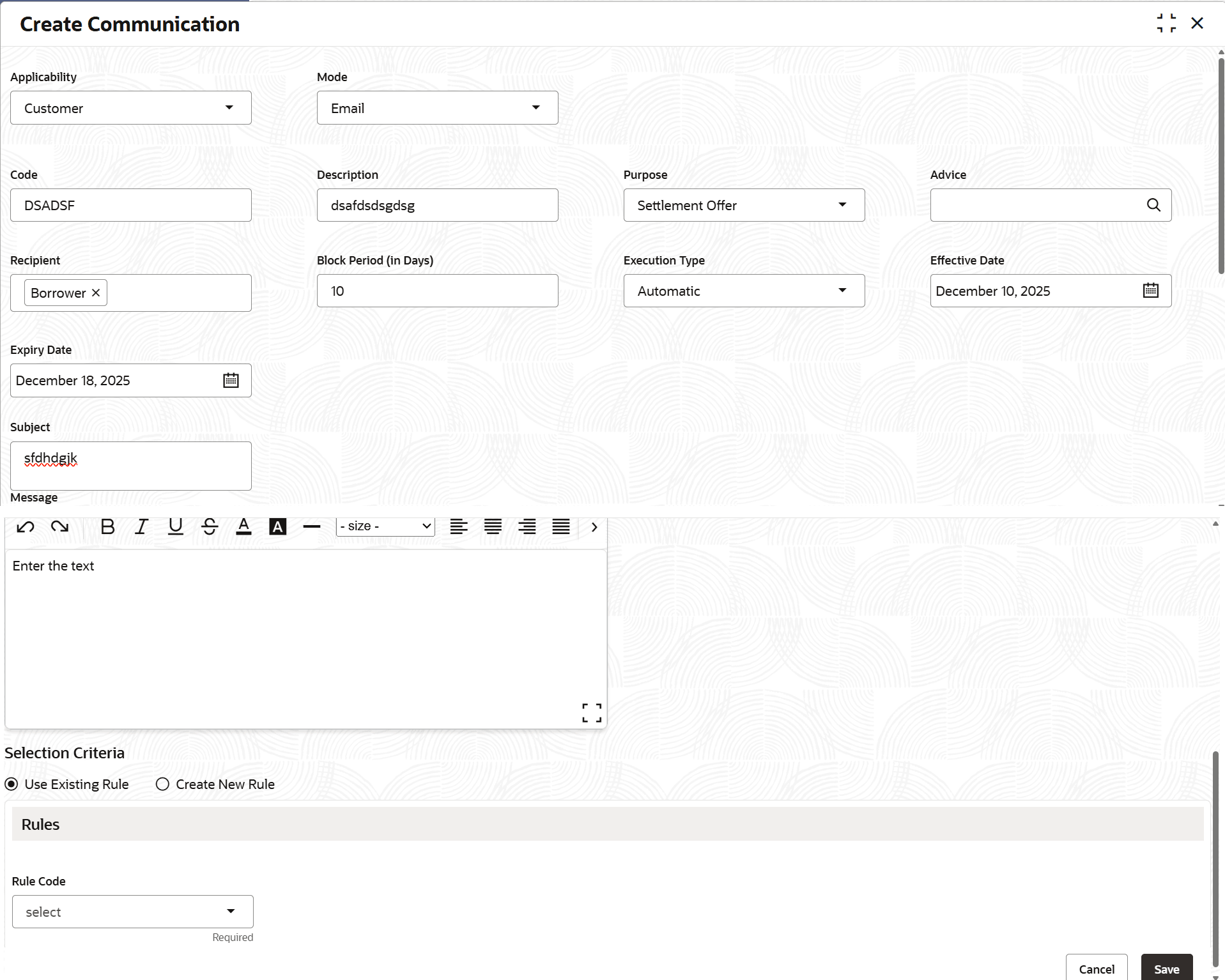 Description of create-communication1.png follows Description of create-communication1.png follows