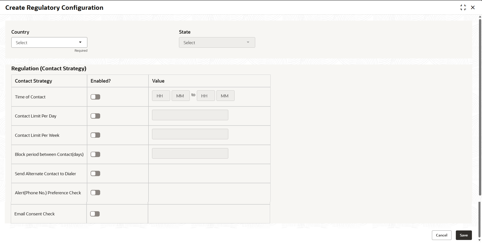 Description of create-regulatory-configuration.png follows Description of create-regulatory-configuration.png follows