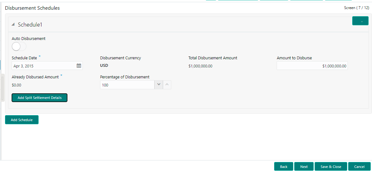 Disbursement Schedules