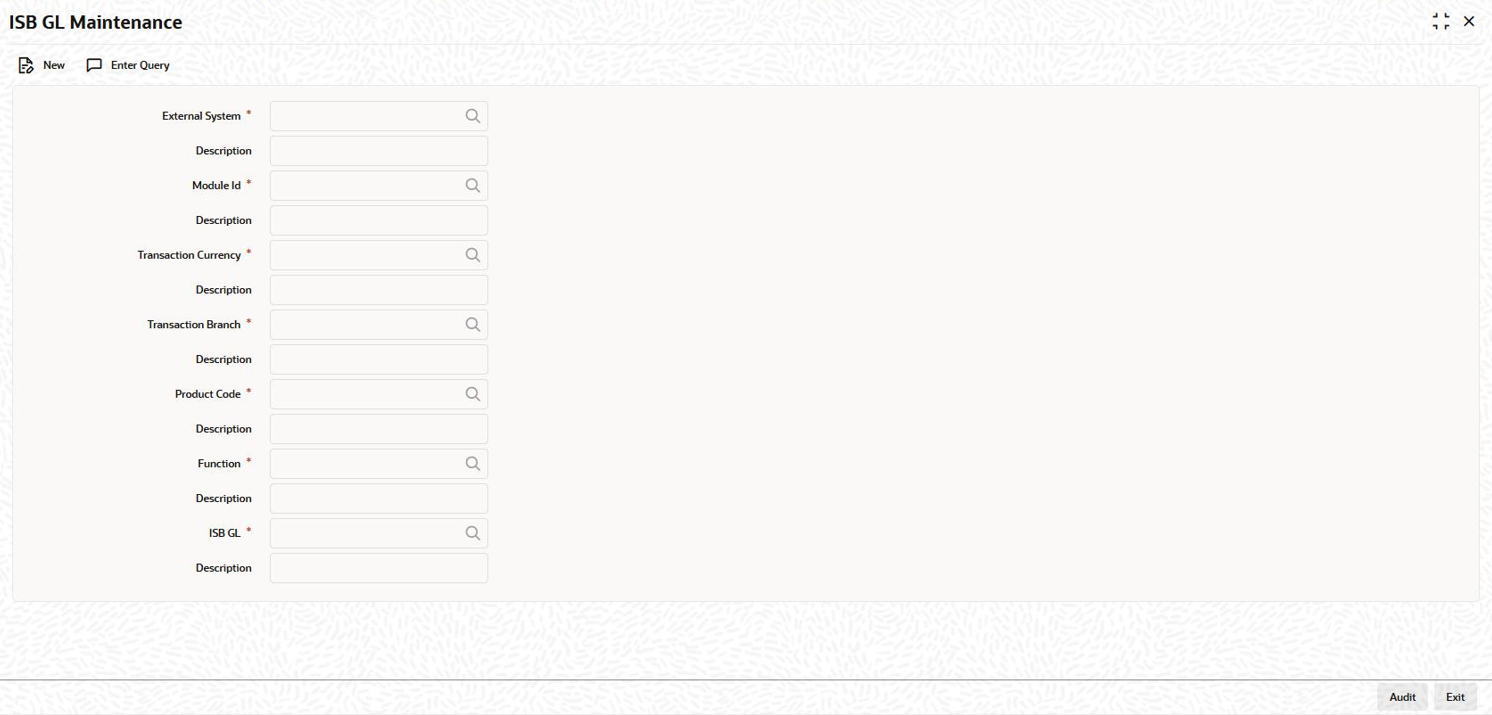 ISB GL Maintenance ISB GL Maintenance