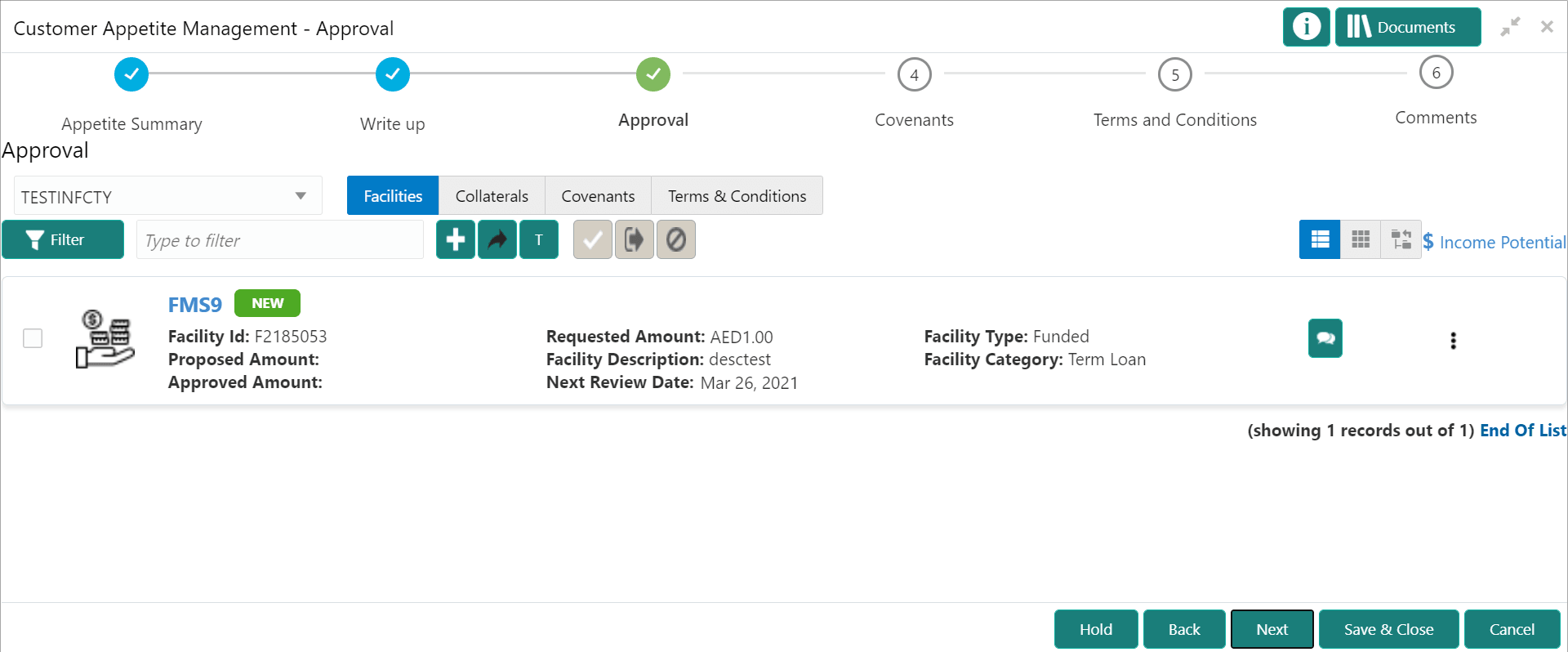 Add, Edit and Delete Options for Approval