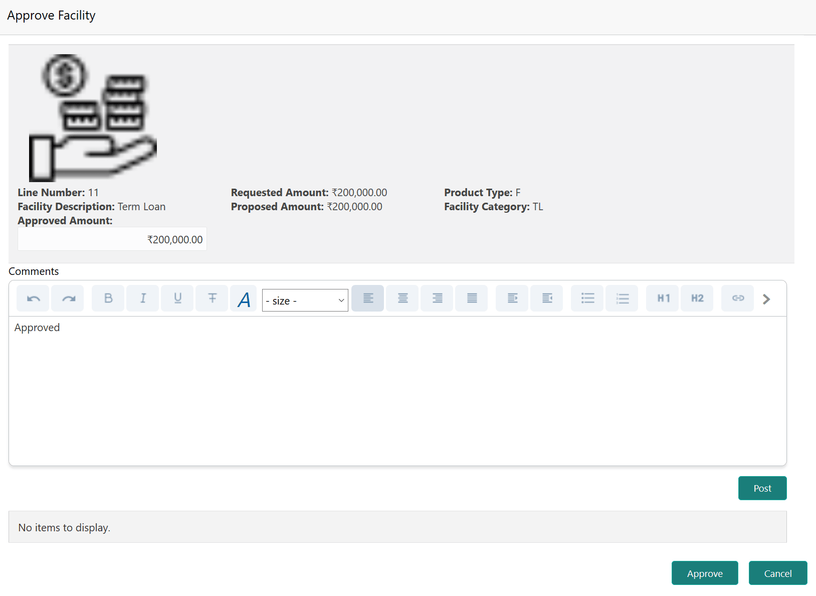 Overall Comments for Approve Facility