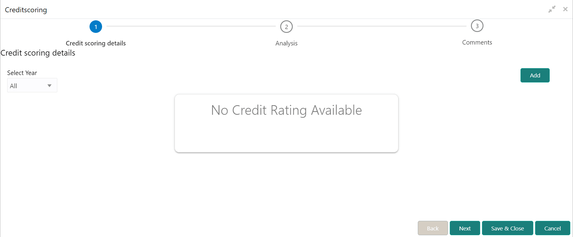Credit Scoring details
