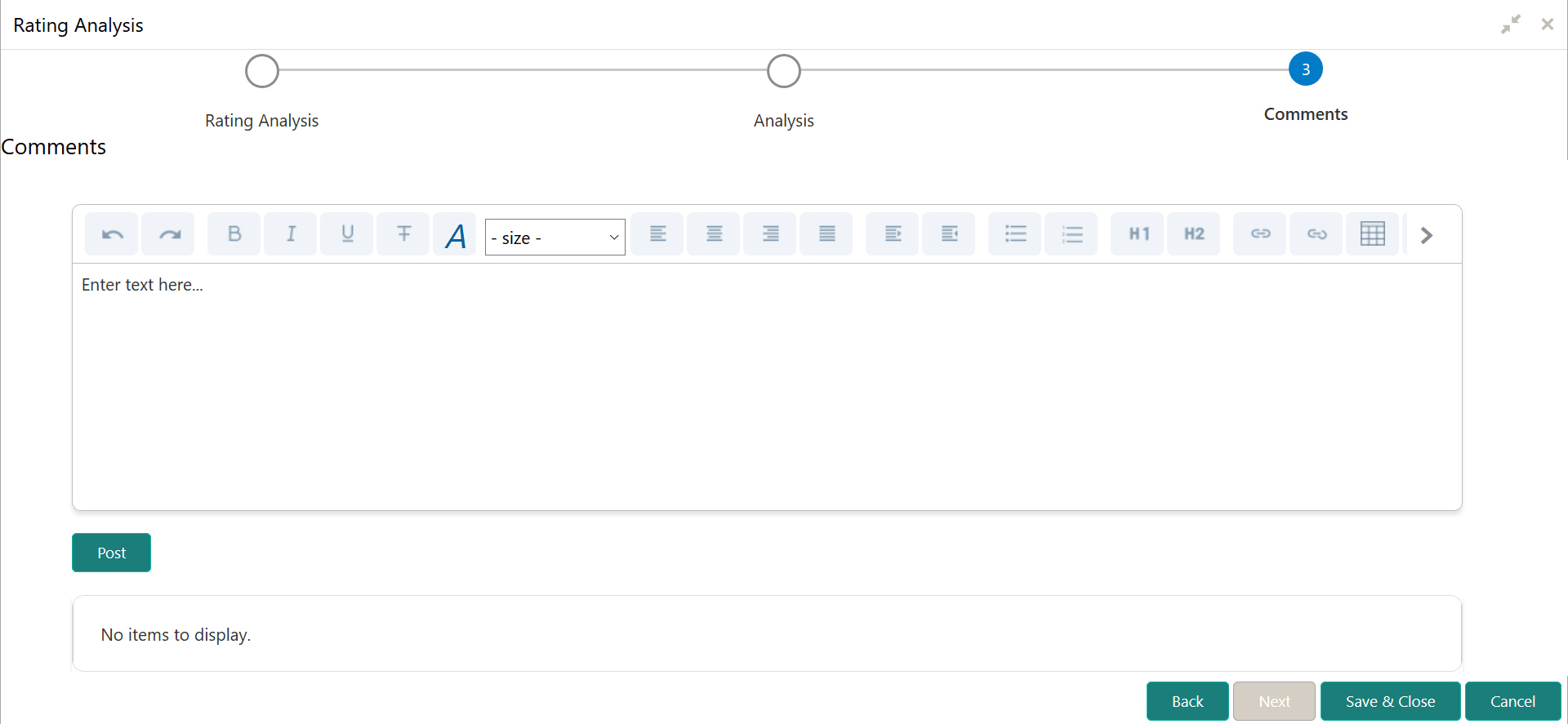 Overall Comments for Rating Analysis