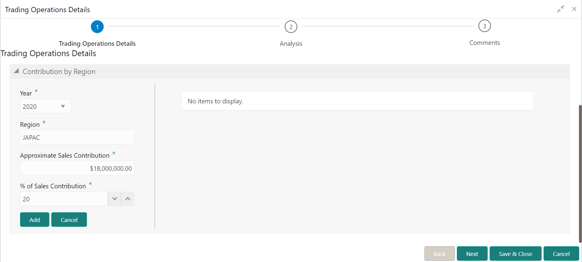 Update and Delete options for Trading Operations Details