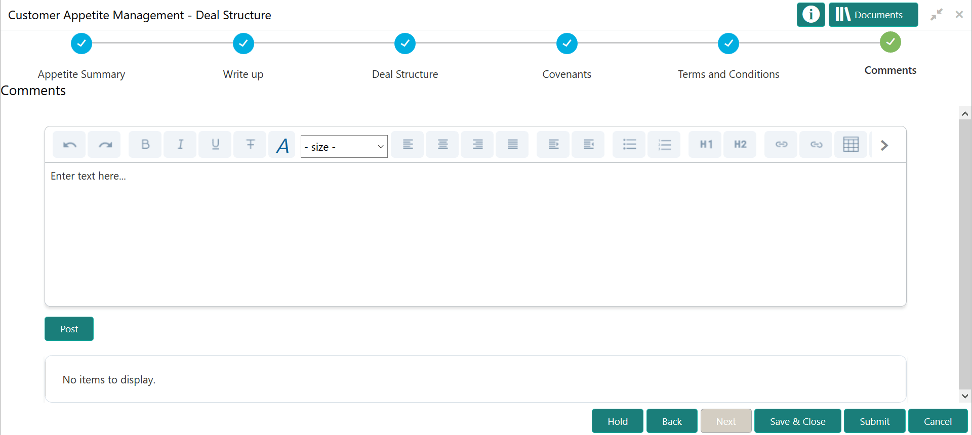 Overall Comments for Deal Structure