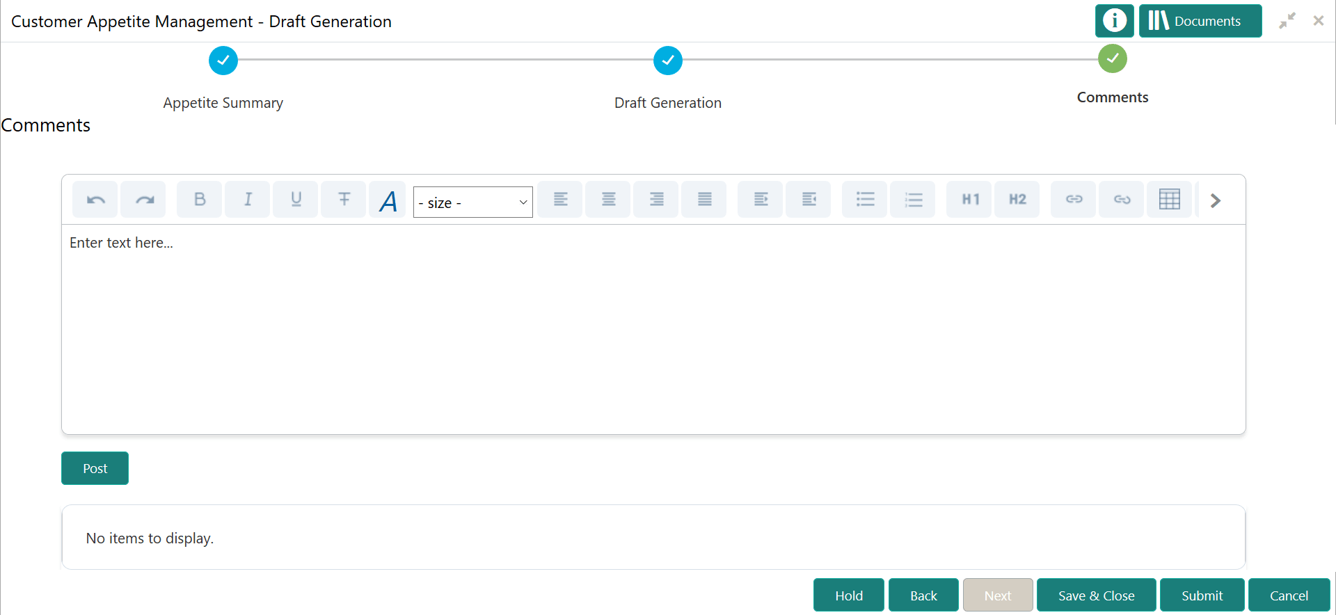 Overall Comments for Draft Generation