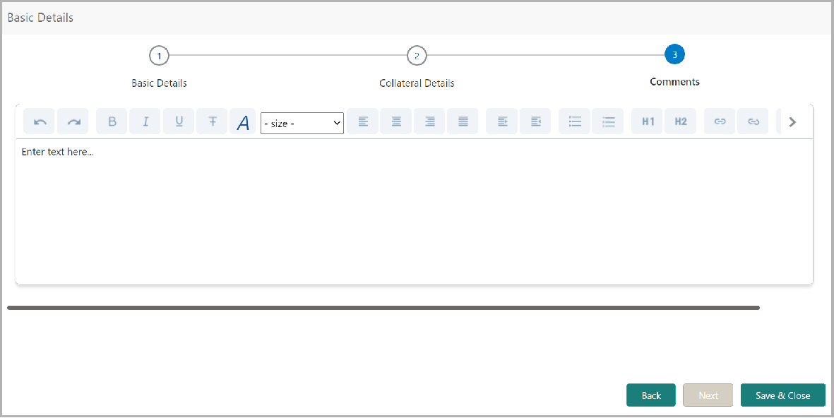 Overall Comments for Collateral