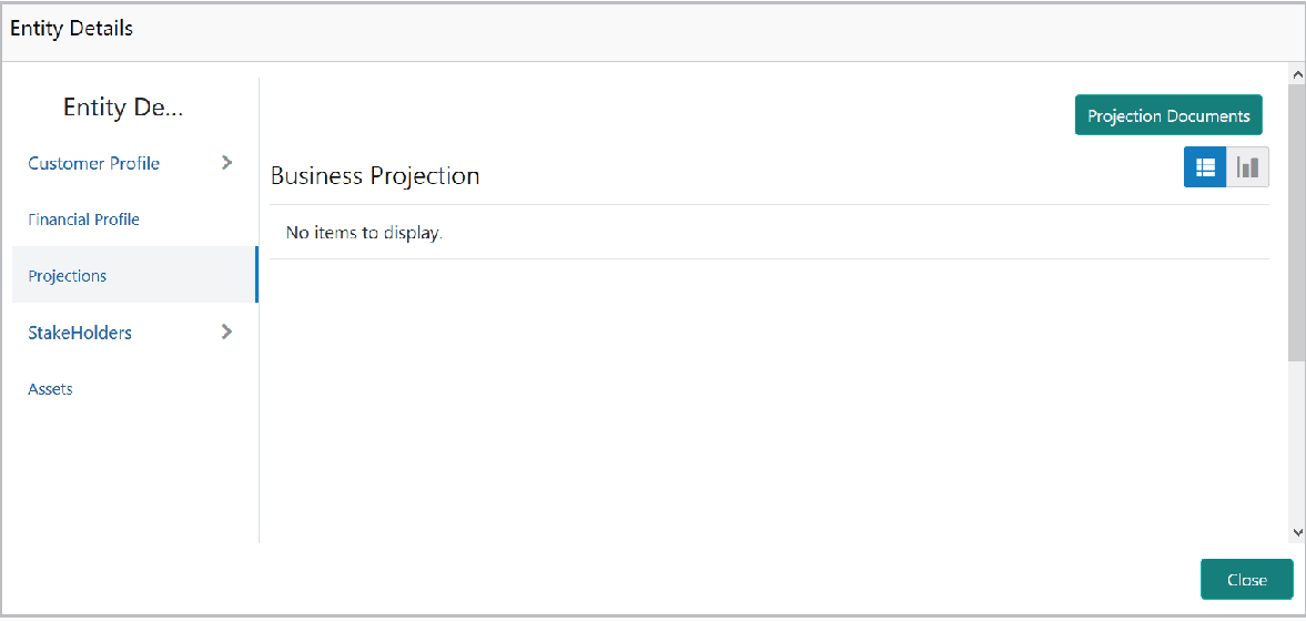 Business Projection Entity Details