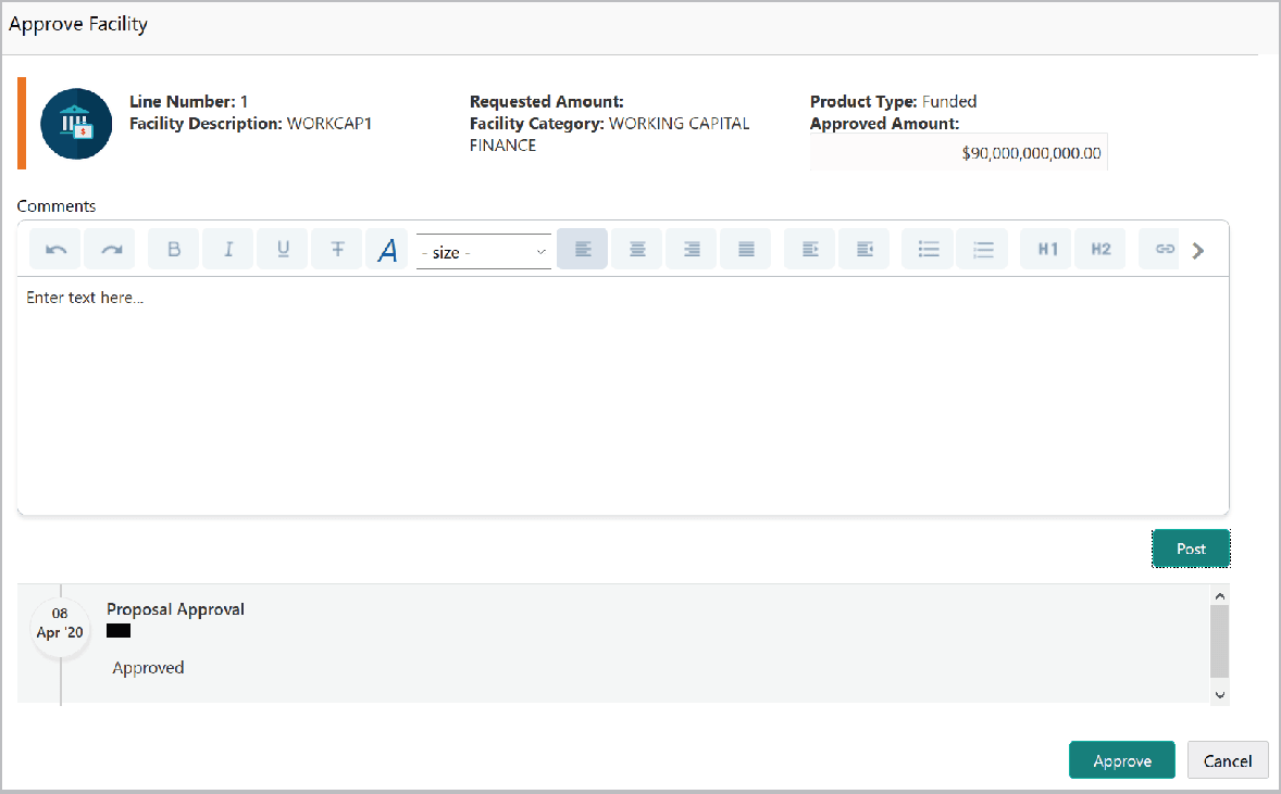 Overall Comments for Approve Facility