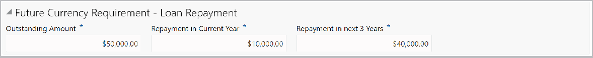 Future Currency Requirement Loan Repayment
