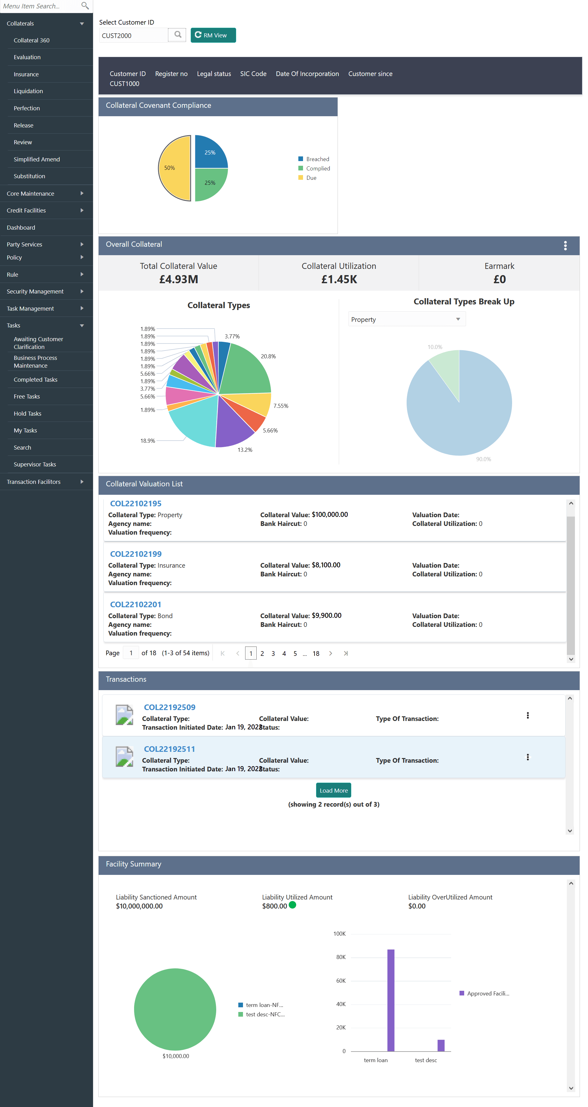 360 degree view of customer collaterals
