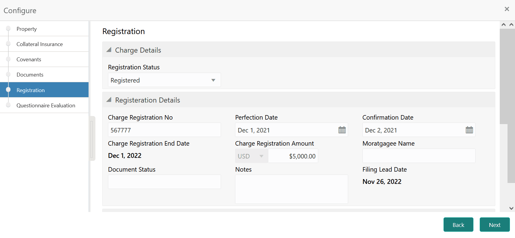 Registration details