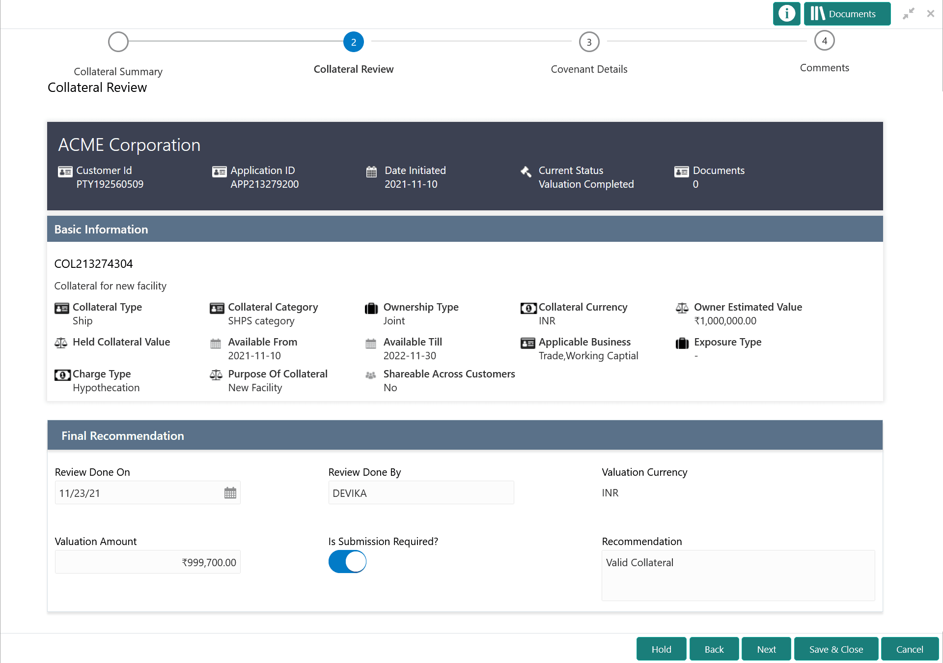 Option to add recommendation