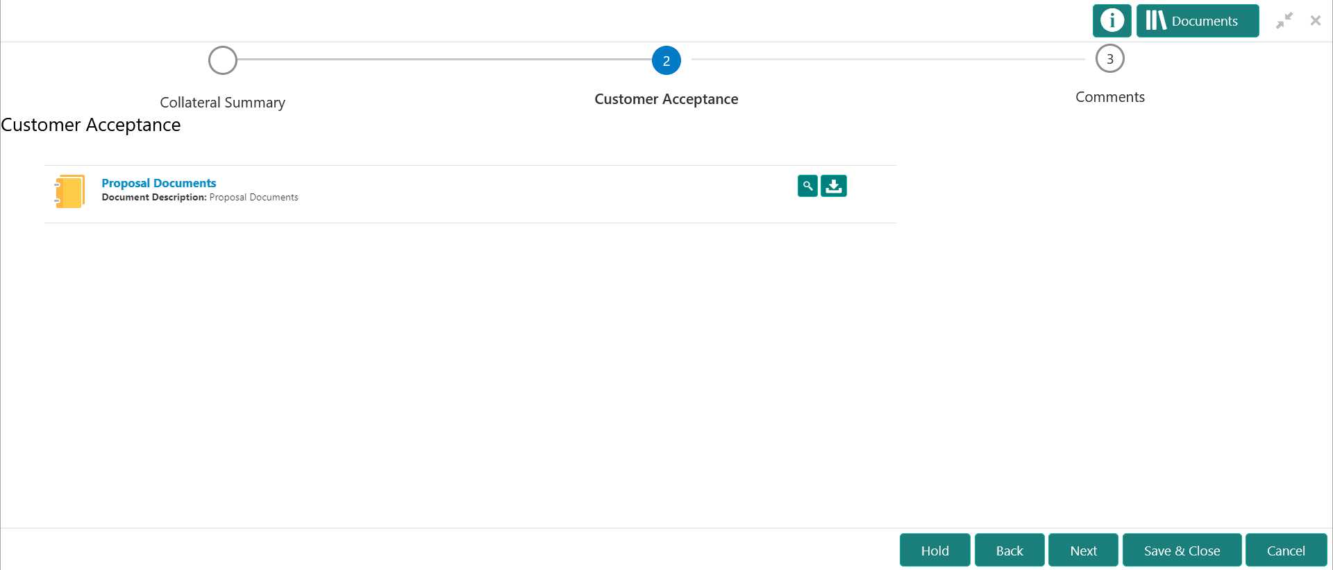 Option to download draft document sent to the customer