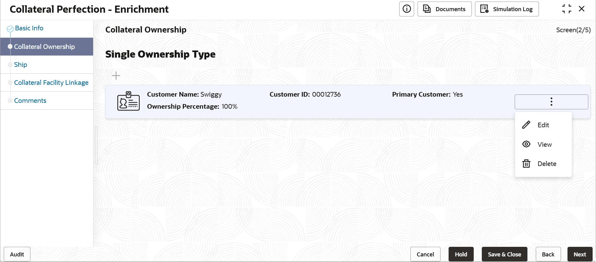 Data Enrichment - Collateral Ownership