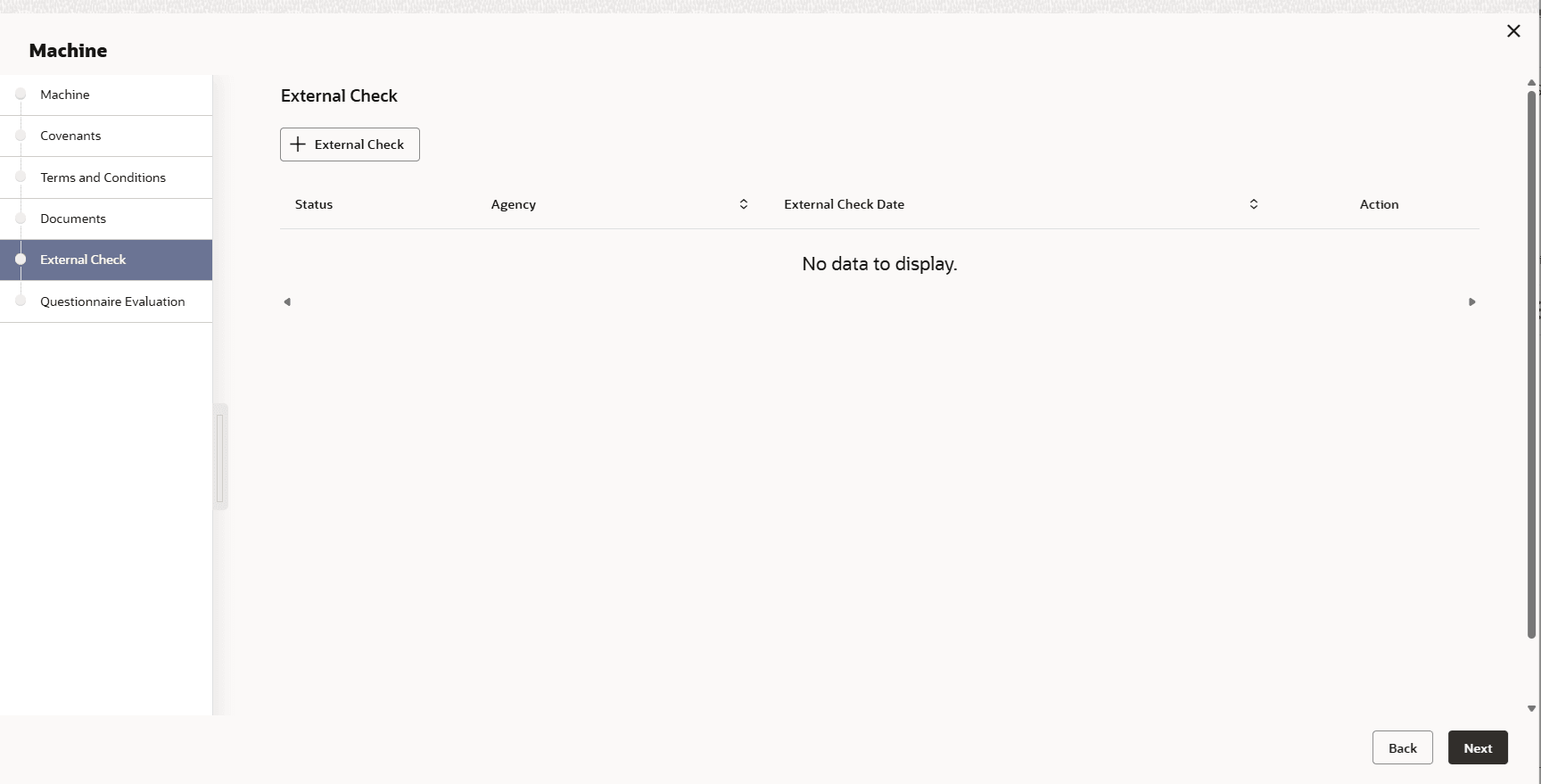 Option to capture external check details
