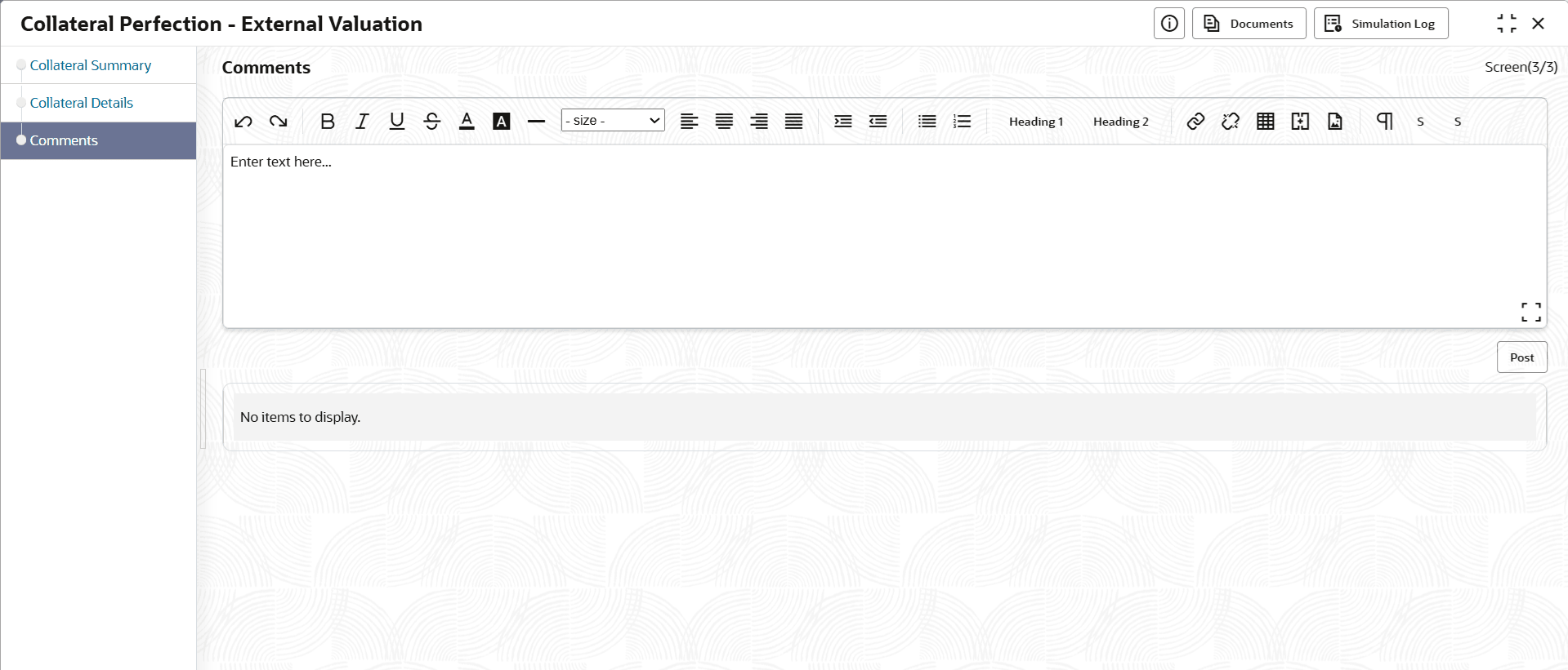 Option to post comment for the stage