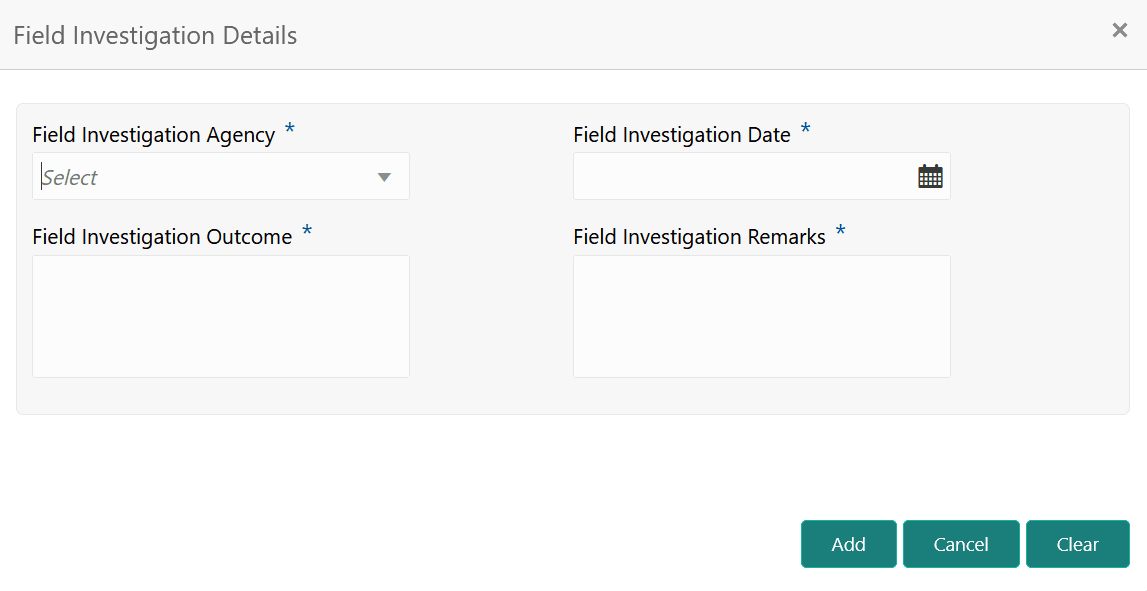 Field investigation details for the collateral