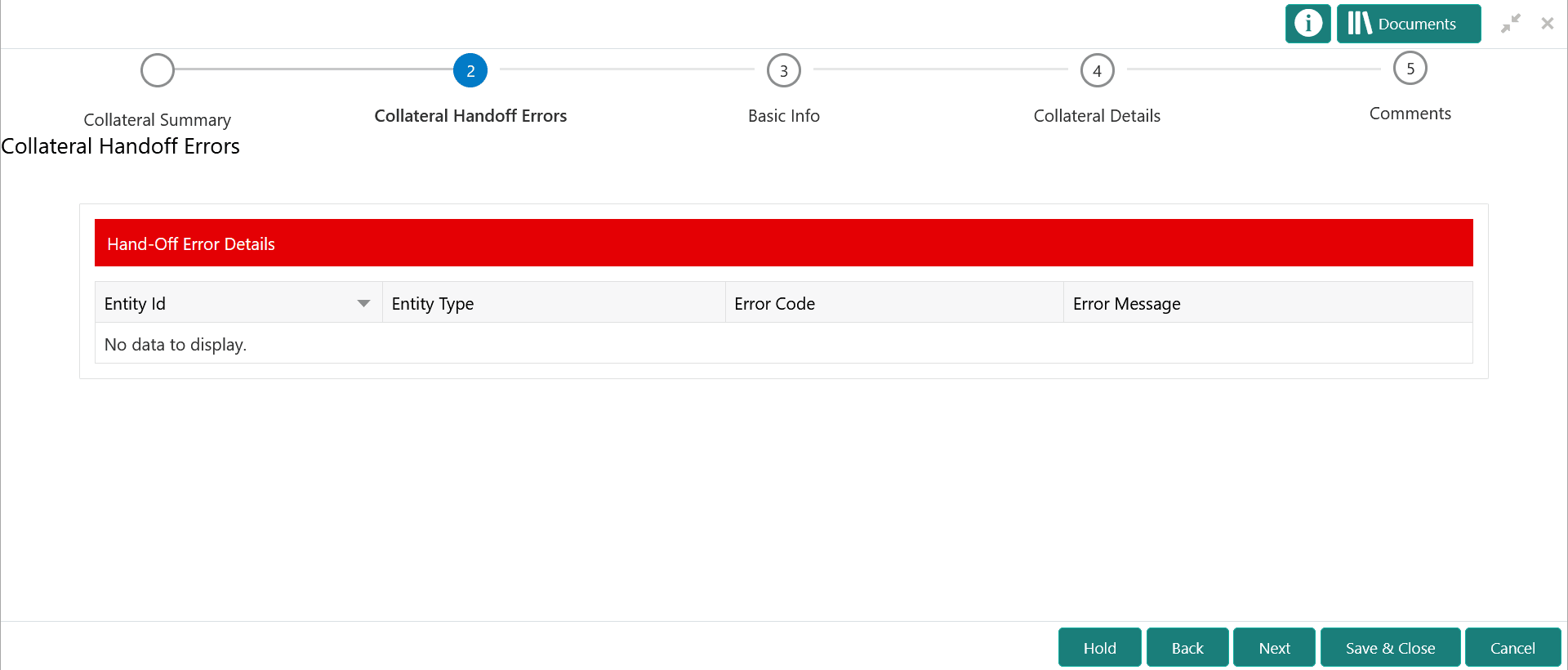 Handoff error details