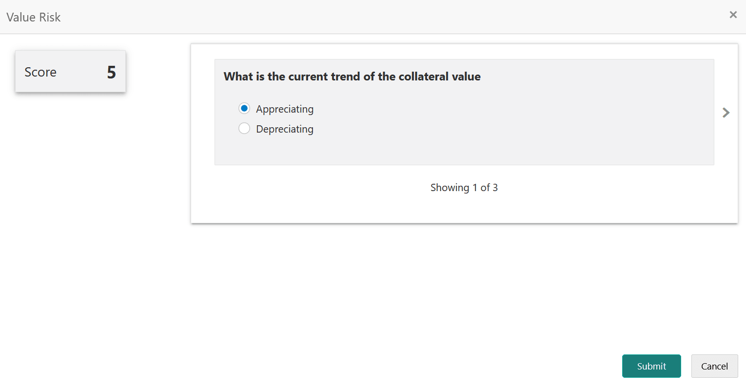 Questionnaire configured for the evaluation