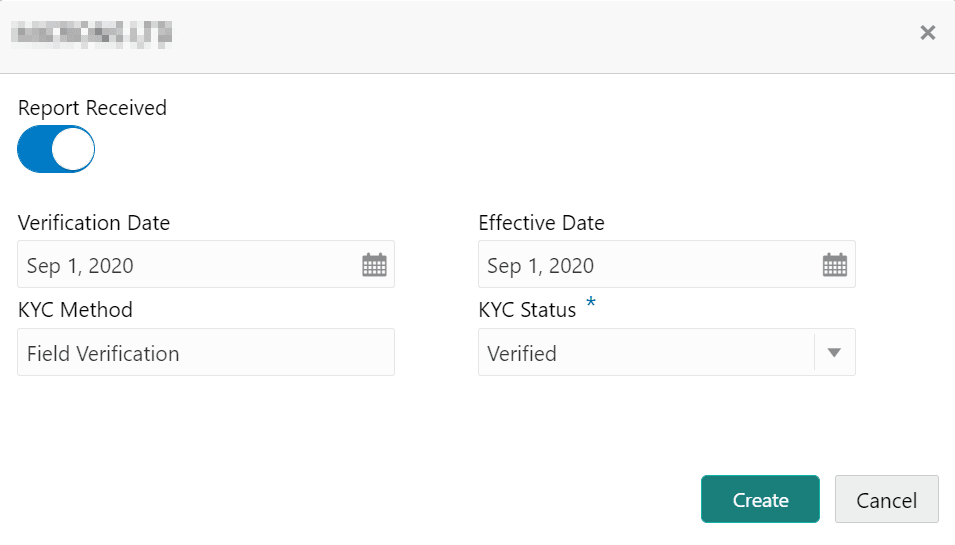 KYC details such as Verification Date and Effective Date