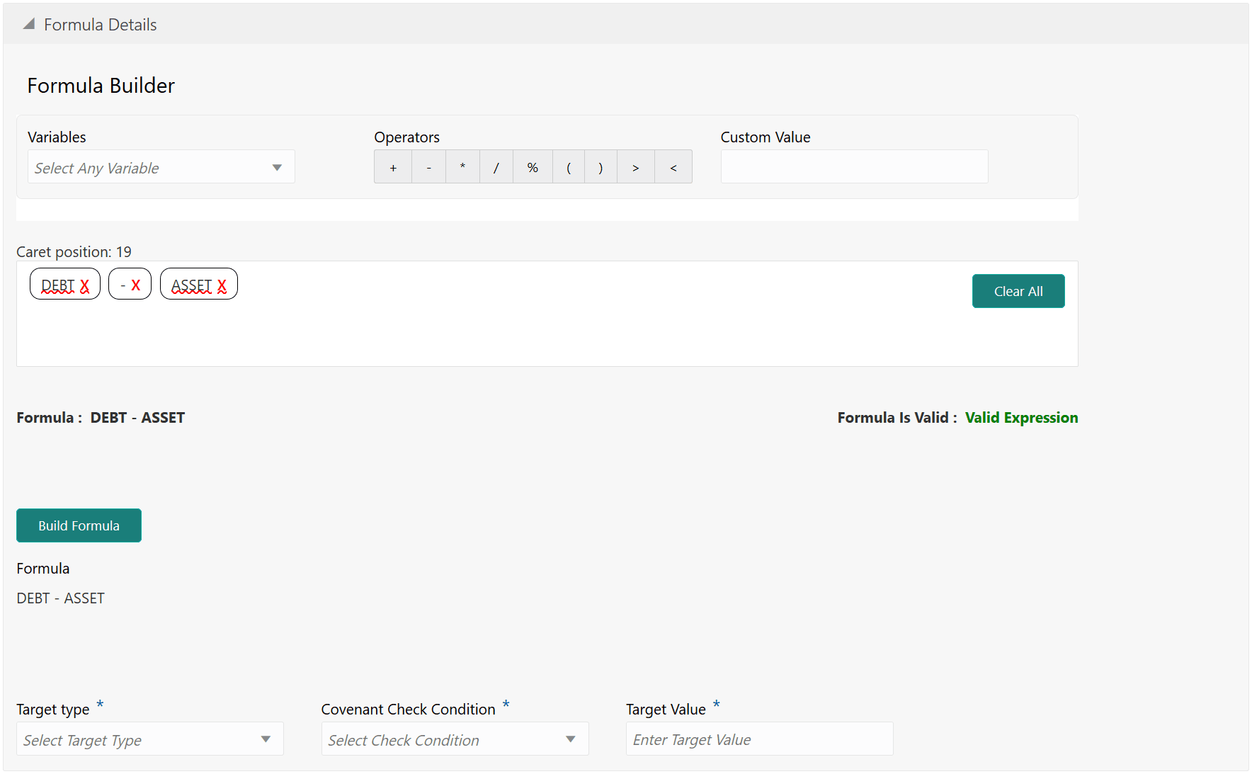 Formula Builder Details