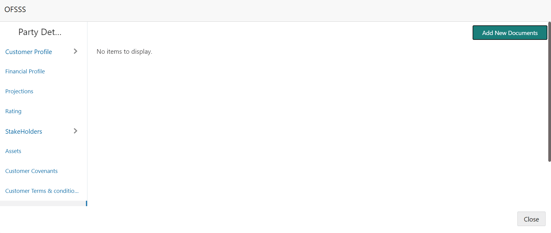 Maintenance Module Party Details